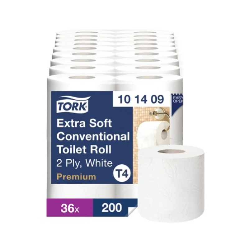 Image of Tork Extra Soft Conventional Toilet Roll 2-Ply 200 Sheets (36 Pack) 101409