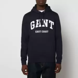Image of GANT Mens Chest Logo Pullover Hoodie - Evening Blue - XL