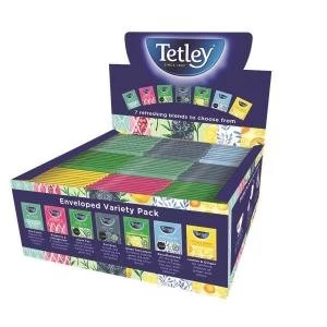 image of Tetley Indulgence Teabags Variety Box String and Tag Envelopes 7 Mixed