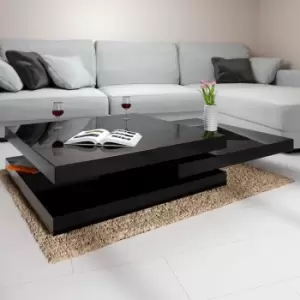Image of Coffee Table New York 2.5x2.5ft Black - Rotatable