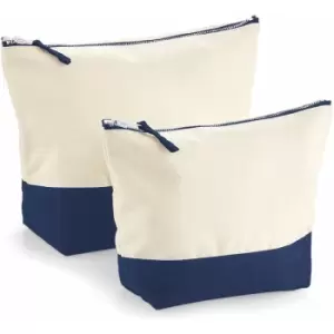 Image of Dipped Base Canvas Accessory Bag (Pack of 2) (L) (Natural/Navy) - Westford Mill
