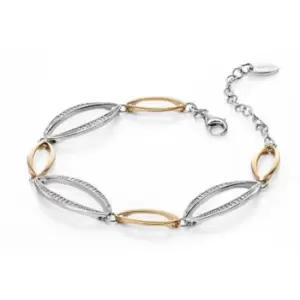 Image of Silver Gold Plated Marquise Pave Cubic Zirconia Bracelet B4389C
