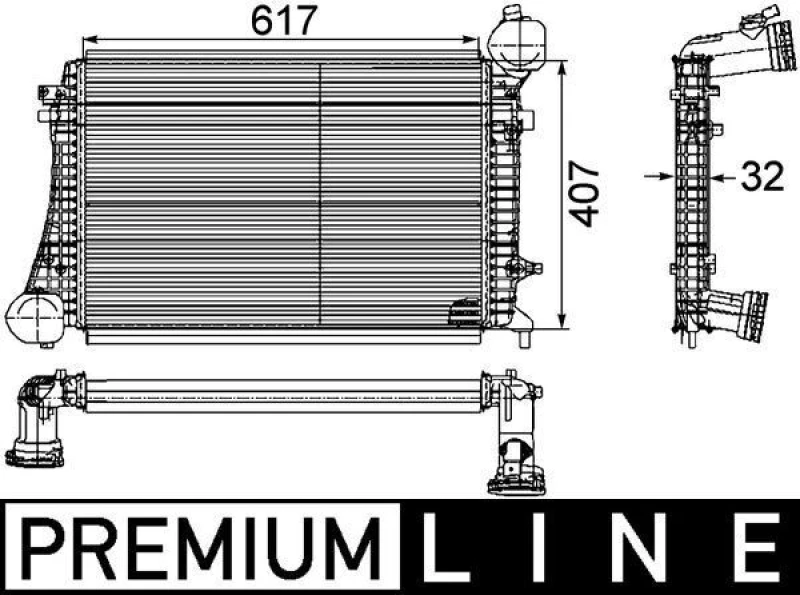 Image of MAHLE CI 166 000P Intercooler with sensor Intercooler,charger (468)