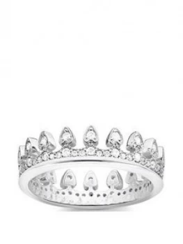 image of Thomas Sabo Sterling Silver Cubic Zirconia Crown Ring, One Colour, Size Large, Women