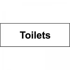 Image of Toilets’ Sign; Non-Adhesive Rigid 1mm PVC Board; 300mm x