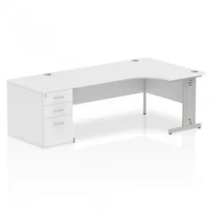 Image of Impulse 1800 Right Hand Wire Managed Workstation 800 Pedestal Bundle White