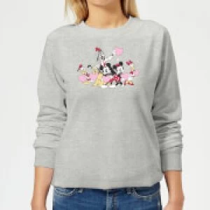 image of Disney Mickey Mouse Love Friends Womens Sweatshirt - Grey - L