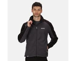 image of Regatta Grey And Black Hedman Zip Through Fleece - S - multicoloured