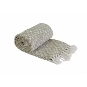 Image of Emma Barclay Casablanca Scandi 100% Recycled Cotton Throw, Taupe, 178 x 254 Cm