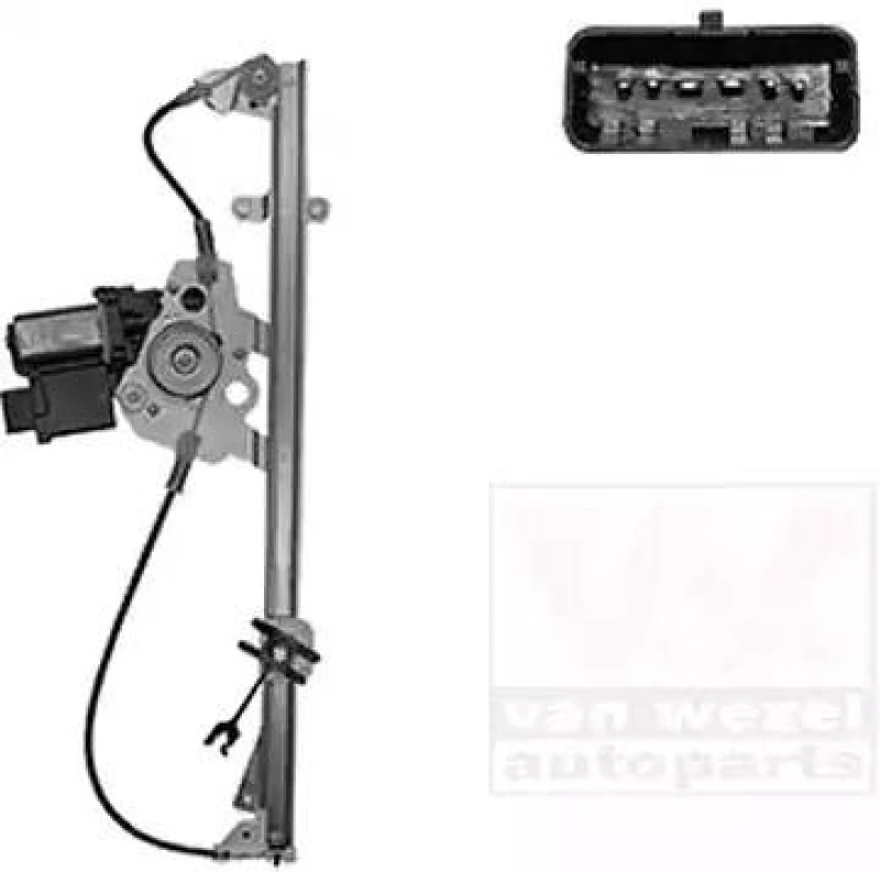 Image of VAN WEZEL 0982261 Window regulator Left Front, Operating Mode: Electric, with electric motor Window Winder (1561)