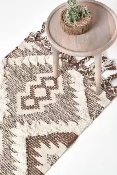 Image of Lhasa Handwoven Textured Kilim Wool Hall Runner, 66 x 200 cm