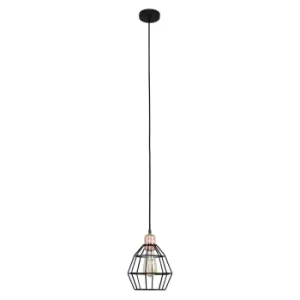 Image of Casco Copper Pendant with Black Hamish Shade