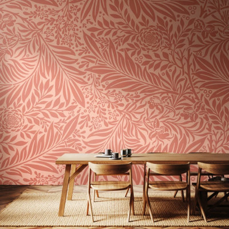 Image of Origin Murals Trailing Ferns - Warm Coral Matt Smooth Paste The Wall Mural 300Cm Wide X 240Cm High