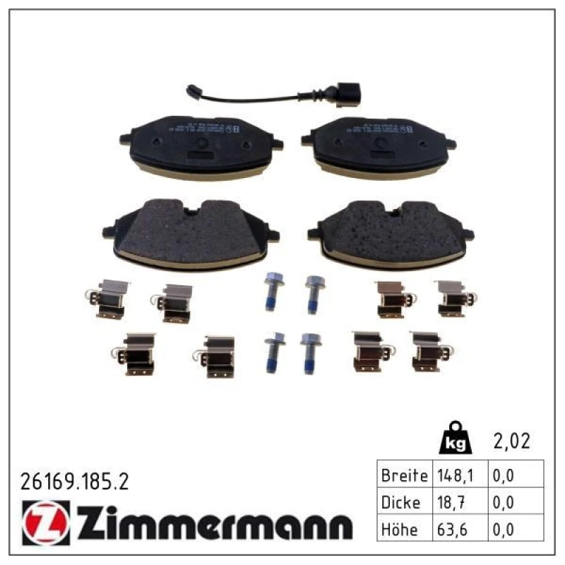 Image of ZIMMERMANN Brake pad set ZIMMERMANN 26169.185.2