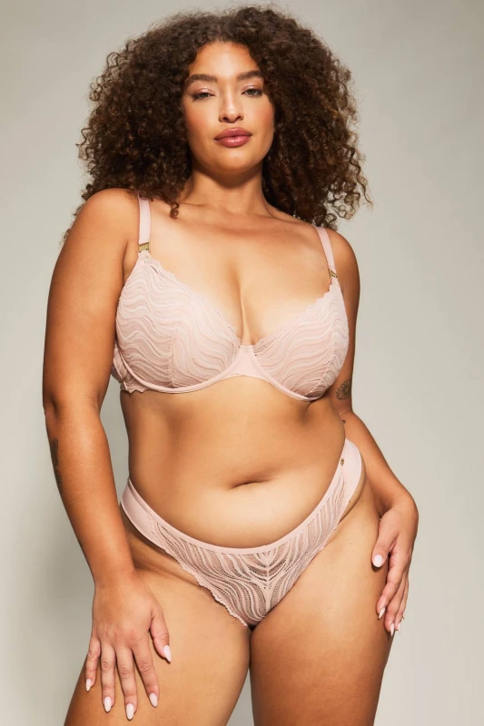 Image of KBX Womens Lola Padded Plunge Bra in Light Pink Size: 36D Light Pink Female 36D