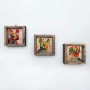 Image of UKZM010 Multicolor Decorative Framed MDF Painting (3 Pieces)