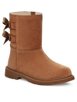 Image of UGG Tillee Bow Boots - Chestnut, Size 1 Older