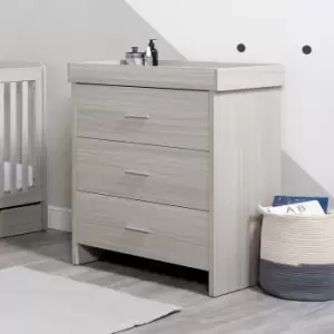 image of Ickle Bubba Pembrey 3 Drawer Chest & Changing Unit Grey