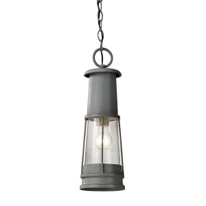 Image of 1 Light Outdoor Ceiling Pendant Light Storm Cloud, E27