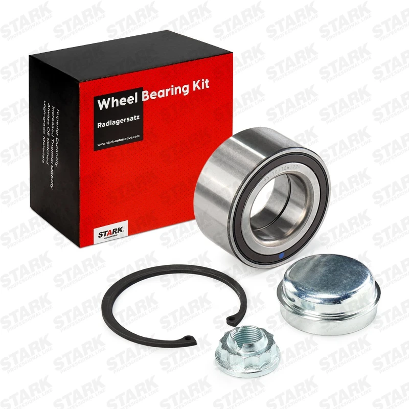 Image of STARK SKWB-0180224 Wheel bearing kit with fastening/mounting material, Front Axle, with integrated ABS sensor Wheel Bearing Kit (654)