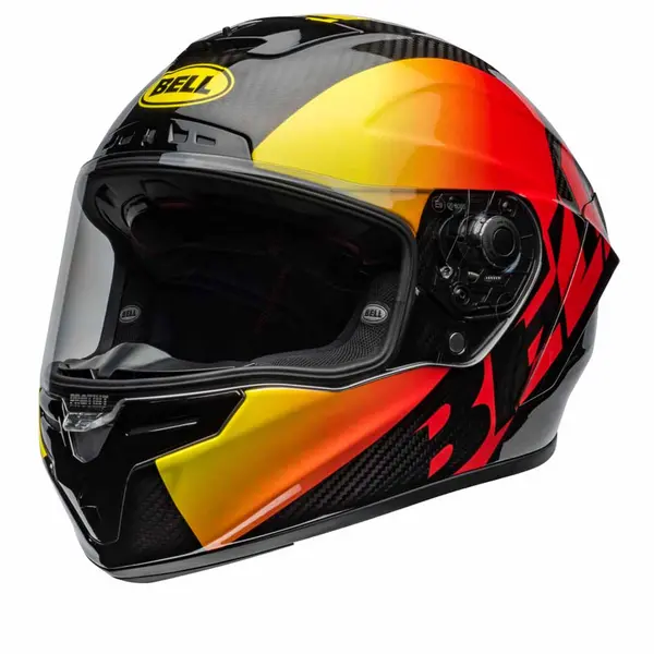 Image of Bell Race Star DLX Flex Offset Gloss Black Red Full Face Helmet Size L