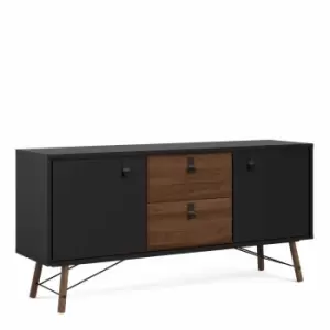 Ry Sideboard 2 Doors And 2 Drawers Matt Black Walnut