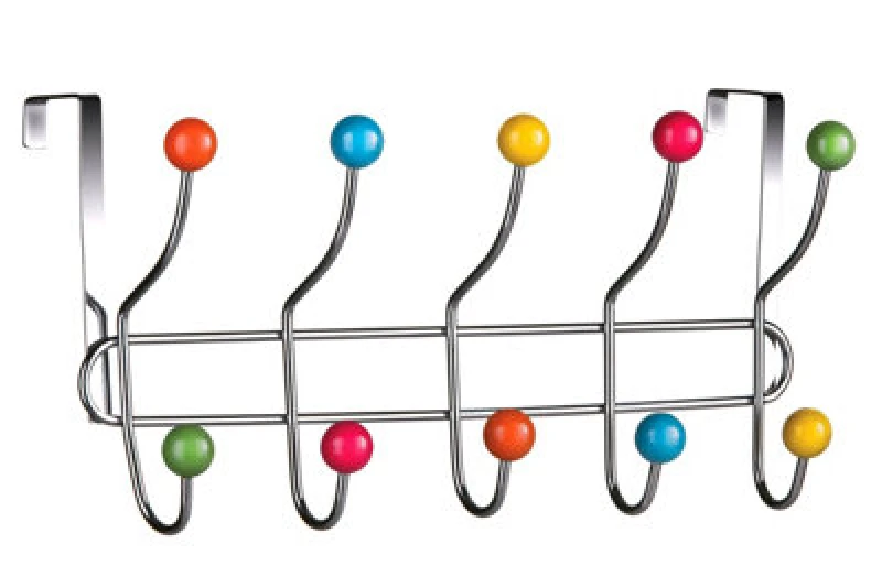 Image of Interiors by Premier Over Door Multi Colour Plastic Balls 10 Hook Hanger Multi