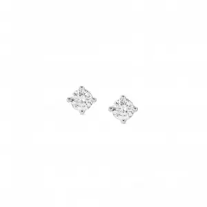 Image of Sentimental Silver Cubic Zirconia Stud Round Silver Earrings 149205/017