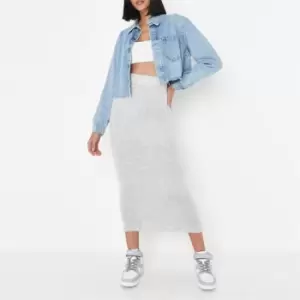 image of Missguided Tall Recycled Seam Front Skirt - Grey