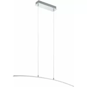 Image of Pendant Light Aluminium Chrome Plated Steel Shade White Bulb LED 14W Included