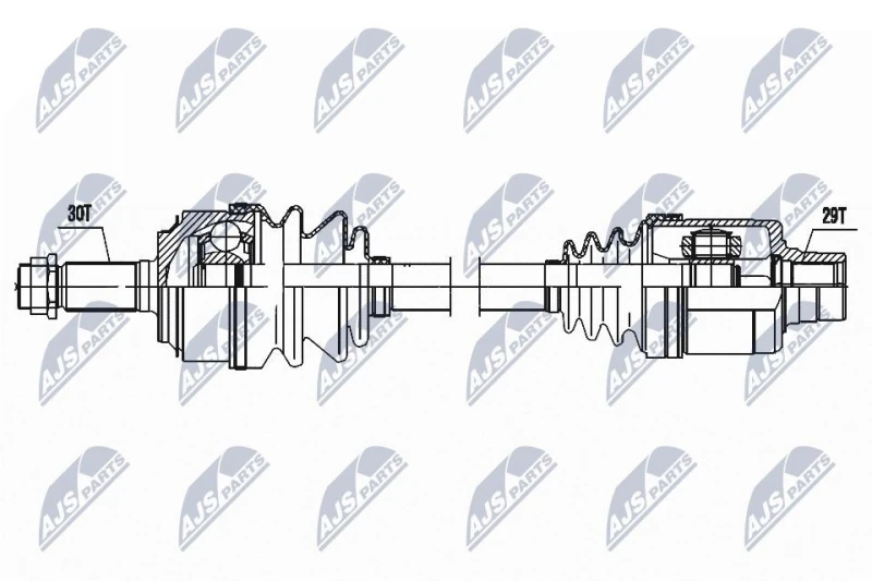 Image of NTY NPW-HD-094 Drive shaft Automatic Transmission, Front Axle Right Drive Shaft (13)