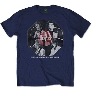 Image of The Beatles - Budokan Octagon Mens Large T-Shirt - Navy Blue