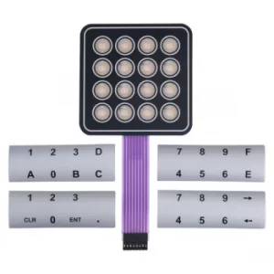 image of Apem AC3535 AC3535 Standard Membrane Keypad 4x4 with Insert Pockets