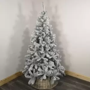 Image of Kaemingk - Everlands 180cm/6ft Grey Frosted Imperial Pine Hinged Tree -525tips -dia117c