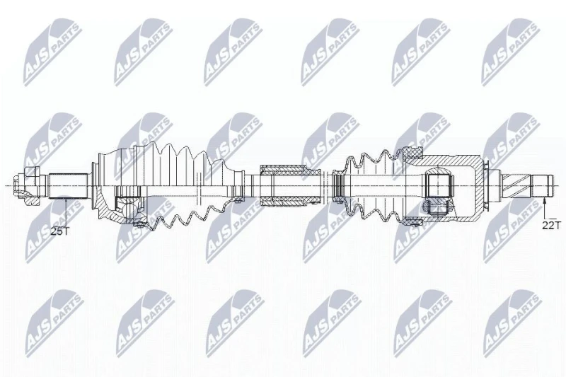 Image of NTY NPW-PL-095 Drive shaft Front Axle Right Drive Shaft (13)
