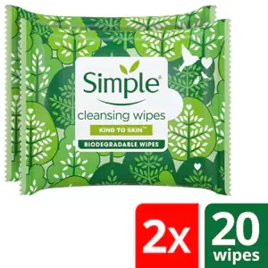 image of Simple Kind to Skin Biodegradable Wipes Multipack