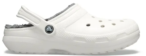 Image of Crocs Unisex Classic Lined Clogs White / Grey W8/M7