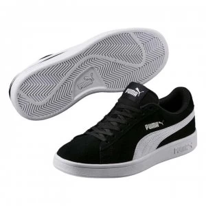 image of Puma Smash Suede Junior Boys Trainers - Black/White