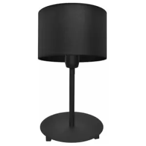 image of Helam Alba Table Lamp With Round Shade Black 20cm