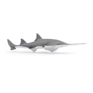 image of Papo Marine Life Sawfish Toy Figure, 3 Years or Above, Grey/White...