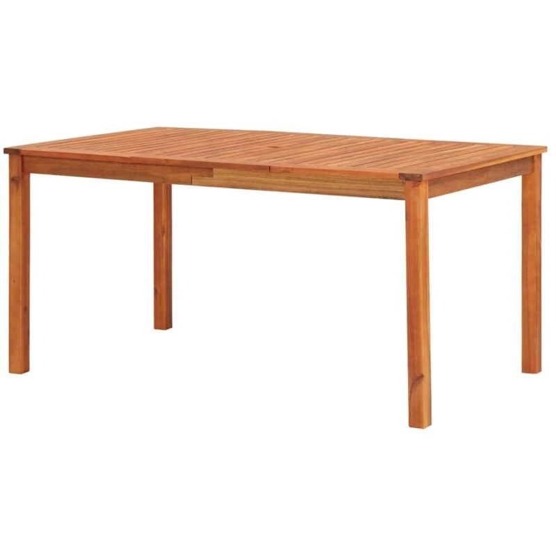 Image of vidaXL Solid Acacia Wood Garden Table 150cm Outdoor Garden Wooden Table Patio