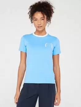 Image of Converse Retro Chuck Ringer Tee, Light Blue Size M Women