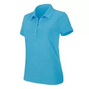 image of Kariban Womens/Ladies Melange Short Sleeve Polo Shirt (L) (Tropical Blue Heather)