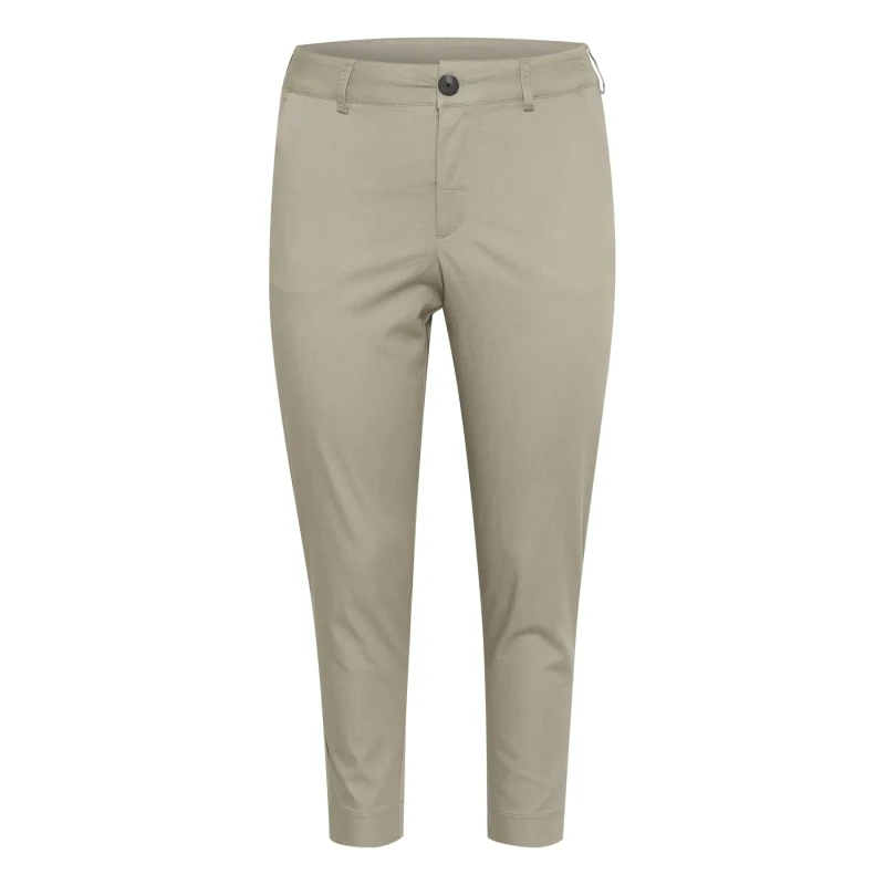 Image of KAFFE Curve Womens 7/8 chino Trousers KAFFE Curve KCLeana Gris Female 50