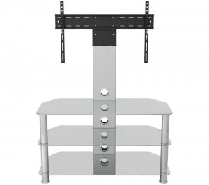 image of AVF SDCL900CC 900 mm TV Stand with Bracket - Clear & Chrome