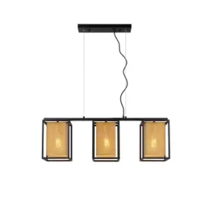 image of Sansa Modern Bar Pendant Light - 3xE27 - Black