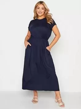 Image of Yours London Navy Maxi Dress, Navy, Size 18, Women