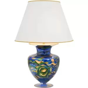 Image of ANFORA 24K Gold Table Lamp 1 Light Aqua Blue