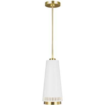 image of Elstead - Carter 1 Light Pendant, Style A, Matt White, E27