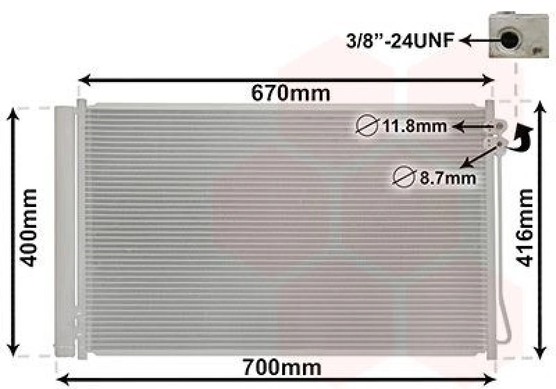 Image of VAN WEZEL Air conditioning condenser VAN WEZEL 30015710